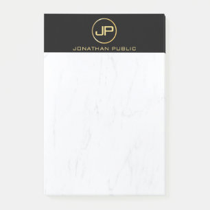 Notas Post-it® Elegante Mármol de oro negro simple plantilla mode