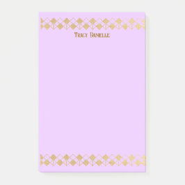 Notas Post-it® Elegante Minimalista Acento Dorado Rosa
