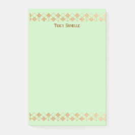 Notas Post-it® Elegante Minimalista Acento Dorado Verde Menta