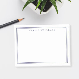 Notas Post-it® Elegante Minimalista Azul Dos Bordes
