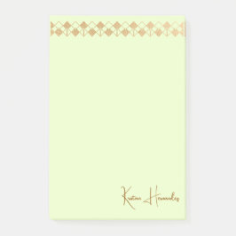 Notas Post-it® Elegante Minimalista de acento dorado Mint Green