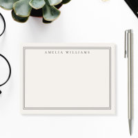 Elegante Minimalista Negro y Marfil Dos Bordes