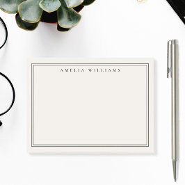 Notas Post-it® Elegante Minimalista Negro y Marfil Dos Bordes