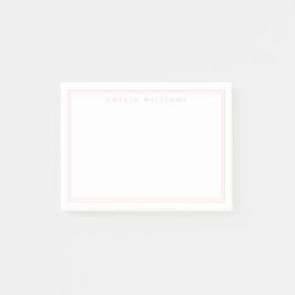 Notas Post-it® Elegante Minimalista Rosa Dos Bordes