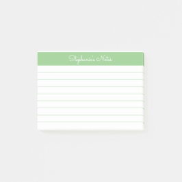 Notas Post-it® Elegante minimalista Sage Green Lined Personalizad