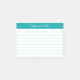 Notas Post-it® Elegante minimalista Verde azulado y personalizado