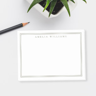 Notas Post-it® Elegante Minimalista Verde Oliva Dos Bordes