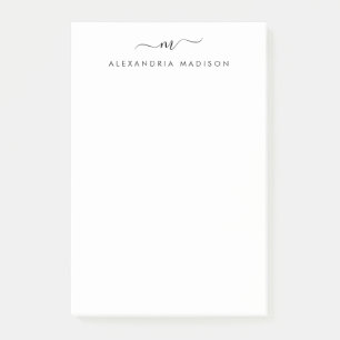 Notas Post-it® Elegante Moda a la moda Estilo Girly Script Monogr