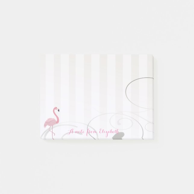 Notas Post-it® Elegante Moda Elegante Girly , Flamingo Rosa (Anverso)