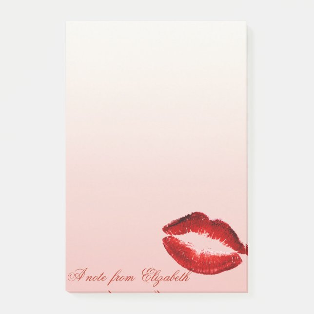 Notas Post-it® Elegante Moda Elegante Girly ,Lipas rojas Purpurin (Anverso)