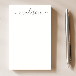 Notas Post-it® Elegante moda Gris Caligrafía Script Nombre profes