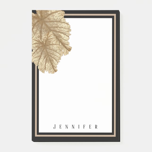 Notas Post-it® Elegante Moda Oro Negro Personalizado (Anverso)
