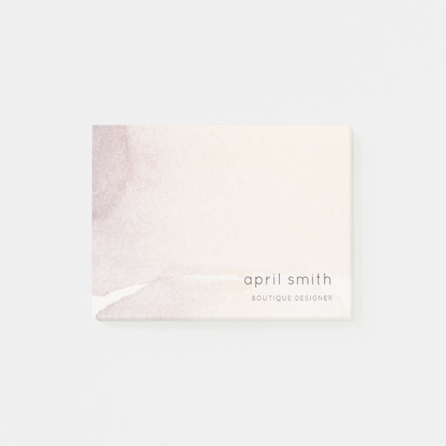 Notas Post-it® Elegante Moda Resumen Rosa Oro Púrpura Acuarela (Anverso)