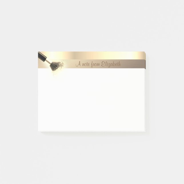 Notas Post-it® Elegante Moderna Femenina, Brocha de Maquillaje -  (Anverso)
