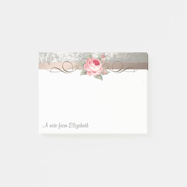 Notas Post-it® Elegante Moderno, Elegante, Personalizado En Flore (Anverso)