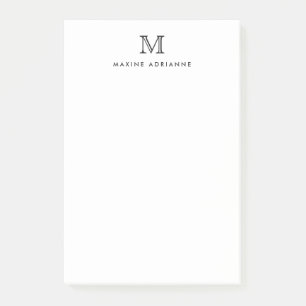 Notas Post-it® Elegante Moderno Simple Limpio Monograma Inicial