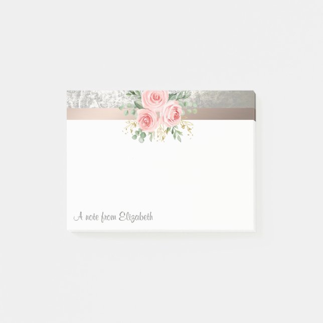 Notas Post-it® Elegante, moderno y elegante, flores acuáticas (Anverso)