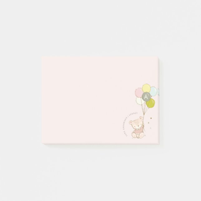 Notas Post-it® Elegante Monograma de zócalo elegante de Rubor (Anverso)