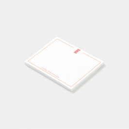 Notas Post-it® Elegante Monograma Personalizado Letra 3D C Inicia