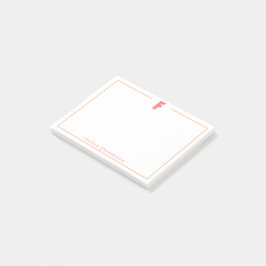 Notas Post-it® Elegante Monograma Personalizado Letra 3D F Inicia
