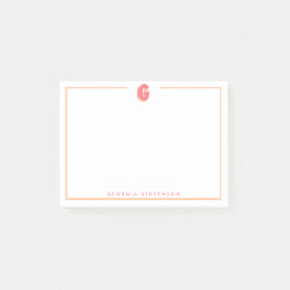 Notas Post-it® Elegante Monograma Personalizado Letra 3D G Inicia