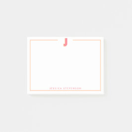 Notas Post-it® Elegante Monograma Personalizado Letra 3D Inicial 