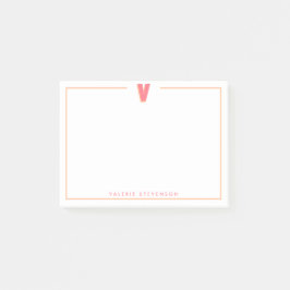 Notas Post-it® Elegante Monograma Personalizado Letra 3D Inicial 