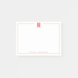 Notas Post-it® Elegante Monograma Personalizado Letra 3D Inicial 