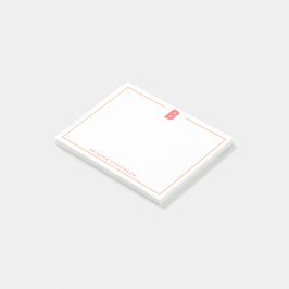 Notas Post-it® Elegante Monograma Personalizado Letra 3D Inicial 