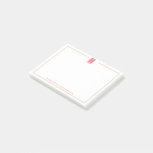 Notas Post-it® Elegante Monograma Personalizado Letra 3D Inicial