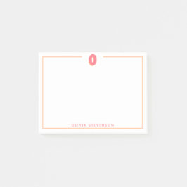 Notas Post-it® Elegante Monograma Personalizado Letra 3D O Inicia