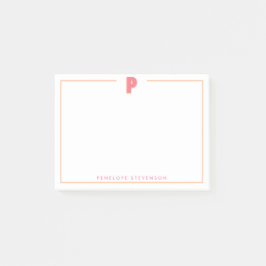 Notas Post-it® Elegante Monograma Personalizado Letra 3D P Inicia