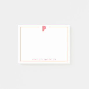 Notas Post-it® Elegante Monograma Personalizado Letra 3D P Inicia