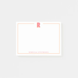 Notas Post-it® Elegante Monograma Personalizado Letra 3D R Inicia