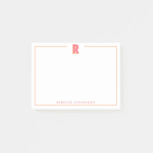 Notas Post-it® Elegante Monograma Personalizado Letra 3D R Inicia