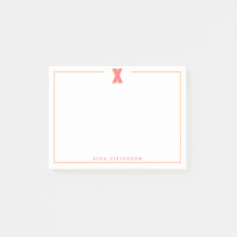 Notas Post-it® Elegante Monograma Personalizado Letra 3D X Inicia