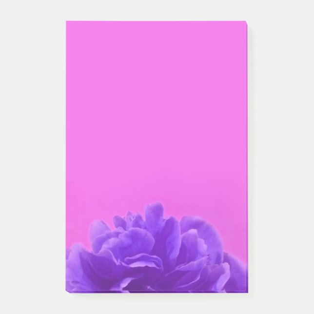 Notas Post-it® Elegante morado frambuesa floral (Anverso)