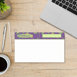 Notas Post-it® Elegante morado y floral verde de inspiración vint