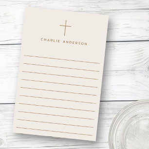 Notas Post-it® Elegante nombre de cruz cristiana luz de color mar