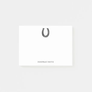 Notas Post-it® Elegante nombre de herradura ecuestre vintage