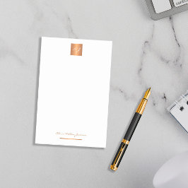 Notas Post-it® Elegante nombre monogramado dorado personalizado