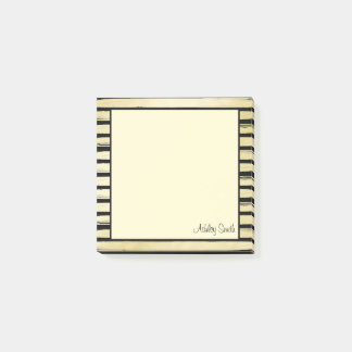 Notas Post-it® Elegante nombre personalizado Relieve metalizado d