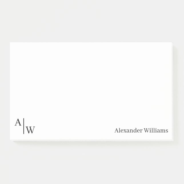 Notas Post-it® Elegante Oficina profesional inicial de 2 monogram (Anverso)