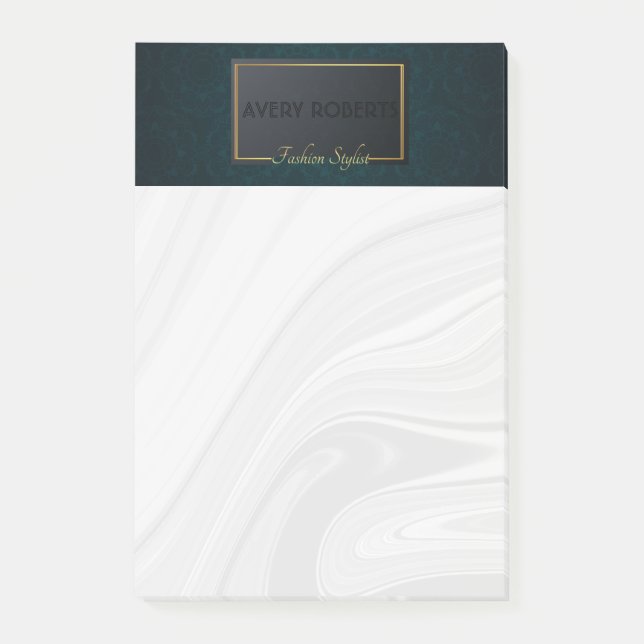 Notas Post-it® Elegante ornamento turquesa (Anverso)