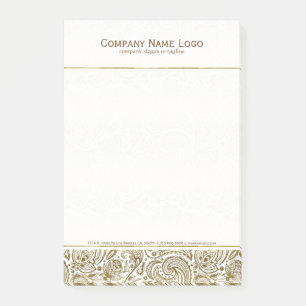 Notas Post-it® Elegante Paisley Floral Blanca Y Dorada