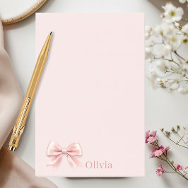 Notas Post-it® Elegante Pastel Rosa y Nombre Personalizado