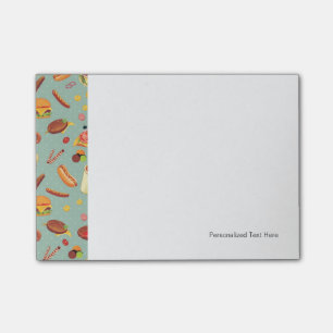 Notas Post-it® Elegante patrón de comida rápida