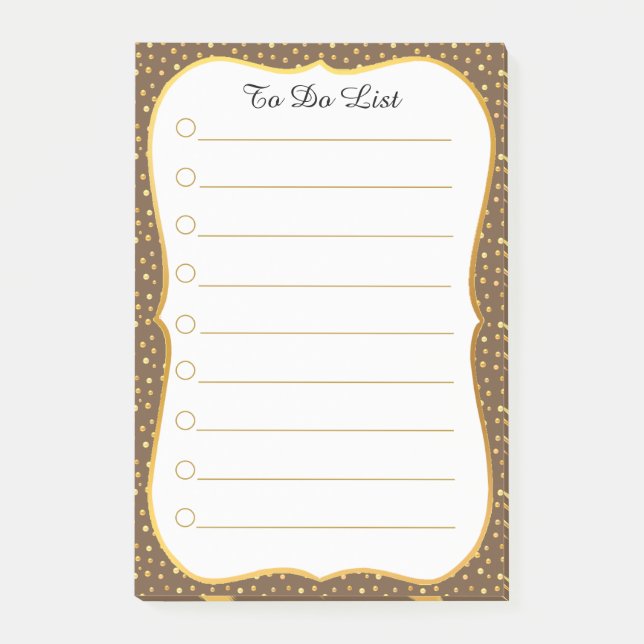 Notas Post-it® Elegante Personalizado Para Hacer Lista (Anverso)