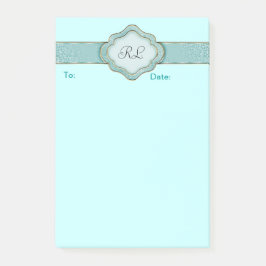 Notas Post-it® Elegante Personalizado Turquoise Banner Post que n