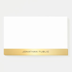 Notas Post-it® Elegante plantilla Faux Gold profesional moderna
